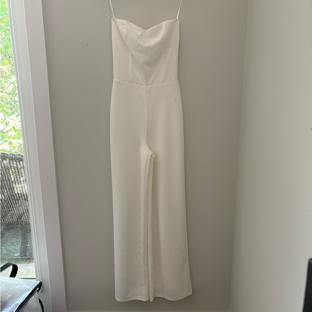 Lulu's Chic White Strapless Jumpsuit - Picture 4 of 7